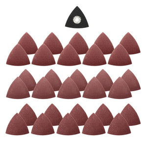 31pcs 60/80/120 Grit Sand Paper with Triangular Sand Disc for Bosch Fein Multimaster