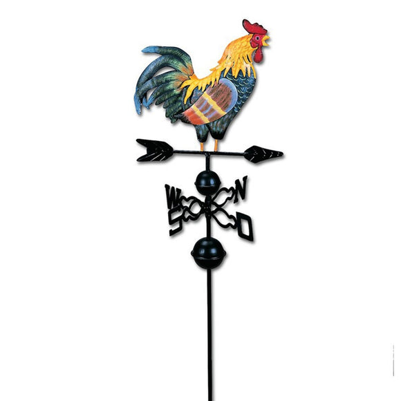 Professional Decor Wind Direction Durable Iron Structure Yard Colorful Craft Easy Use Garden Retro Rooster Design Weather Vane