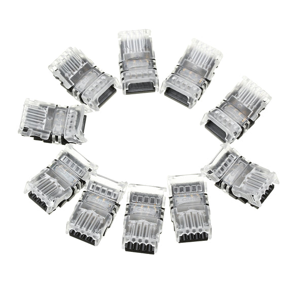 10PCS 4Pin 10mm No Weld Board to Wire Connector Terminal for IP20 RGB LED Strip Light