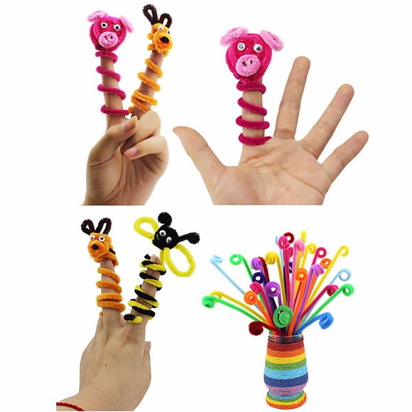 100PCS Yarn Wool Twisting Rod Color Wool Top Kids DIY Handmade Decorations Toy