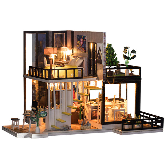Miniature Doll house DIY Handcraft Kit Furniture Wooden House Romantic House