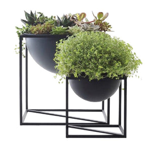 24*24*24cm European Wrought Iron Balcony Decoration Multi-small Flower Pot Shelf With Basin