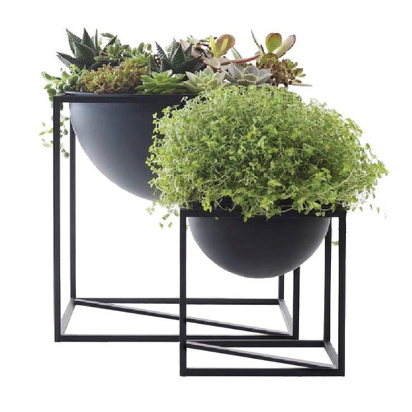 24*24*24cm European Wrought Iron Balcony Decoration Multi-small Flower Pot Shelf With Basin