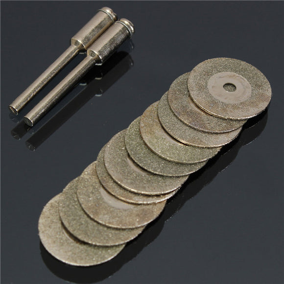 10pcs 20mm Emery Diamond Coated Double Side Cutting Disc with 2 Joint Lever