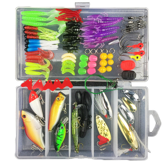 ZANLURE 88pcs Colorful Mixed Fishing Lure Sets Hard Baits/Soft Lures Fake Artificial Bait With Box