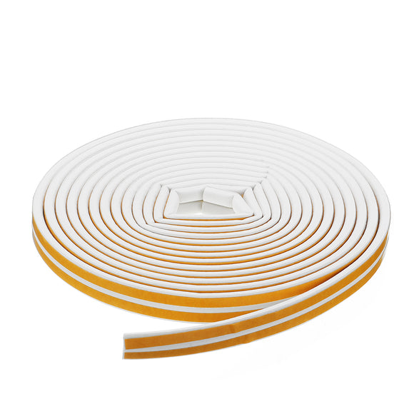 10M Self-adhesive D-Type Seal Strip Soundproof Doors Windows Weather Foam Adhesive Tape Decorations