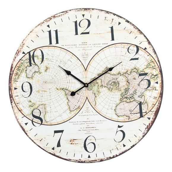 58cm Wall Clock Extra Large Compressed Wooden Retro Wall Clock Lacquer Surface For Home Room Decor