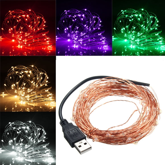 10M 100 LED USB Copper Wire LED String Fairy Light for Christmas Xmas Party Decor