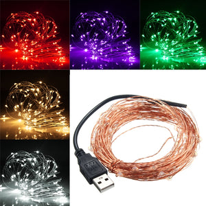 10M 100 LED USB Copper Wire LED String Fairy Light for Christmas Party Decor