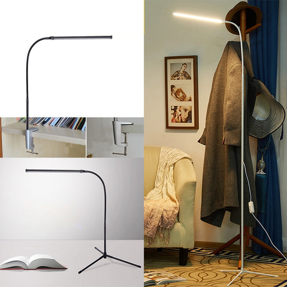 Modern 8W White & Warm White LED Floor Lamp Dimmer USB Desk Reading Light Fixture for Bedroom Decor