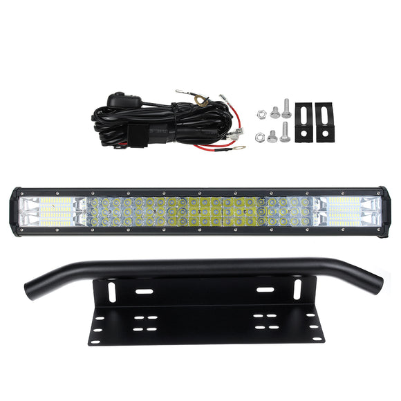 23inch Triple Row LED Light Bar Spot Beam and 23 Number Plate Frame and Wiring Kits