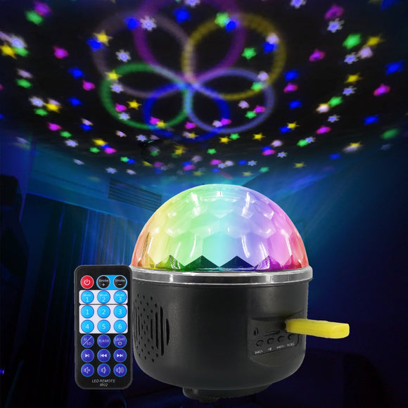 Remote Control Crystal Magic Ball 6 LED Stage Light Party Disco DJ Club KTV