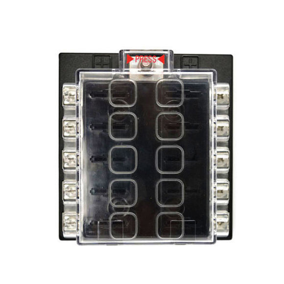 JZ5501 Jiazhan Car 10 Way Air Condition Fuse Box 10 Road Circuit Protect Fuse Block Holder Cleaer