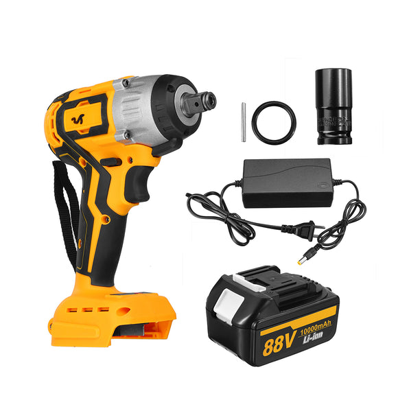 10000mAh Brushless Wrench Adapted TO 18V Makita Battery Cordless Impact Wrench Power Wrench With 1 Battery 1 Charger