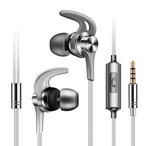 Fonge J02 Metal Sport Running Noise-cancelling Earphone Headphone with Mic for Mobile Phone