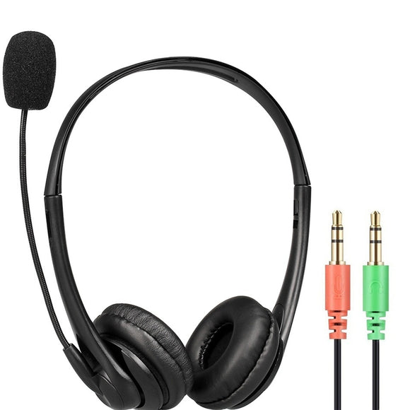 Bakeey U11B Gaming Headphone Student Lesson Headset Double 3.5mm Plug Stereo Meeting Headphone with Mic