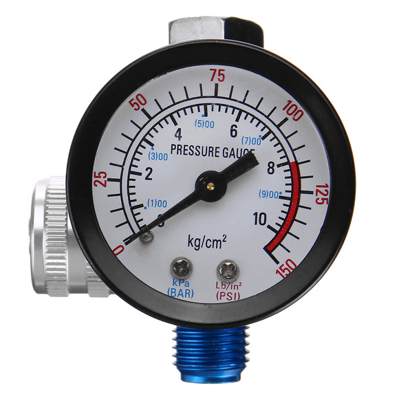 1/4 Inch 150PSI Mini Air Auto Pressure Regulator Valve Tool Tail Pressure Gauge Sprayer