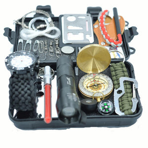 15 In One Sports SOS Emergency Survival Equipment Kit For Tactical Hunting Tool With Self-Help Box
