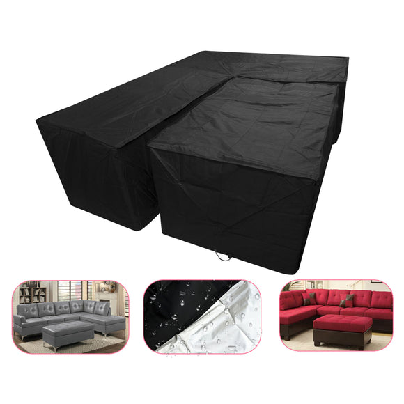 2Pcs/Set Garden Furniture Waterproof Cover Small L-Shaped Dustproof Sofa Couch Cover Set