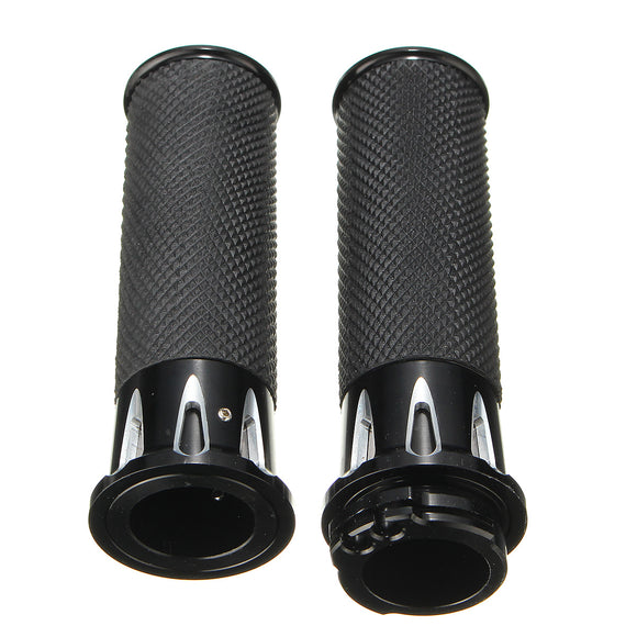 Pair 1inch 25mm Motorcycle Handlebar Hand Grips For Harley Touring FLHT FLHR Black