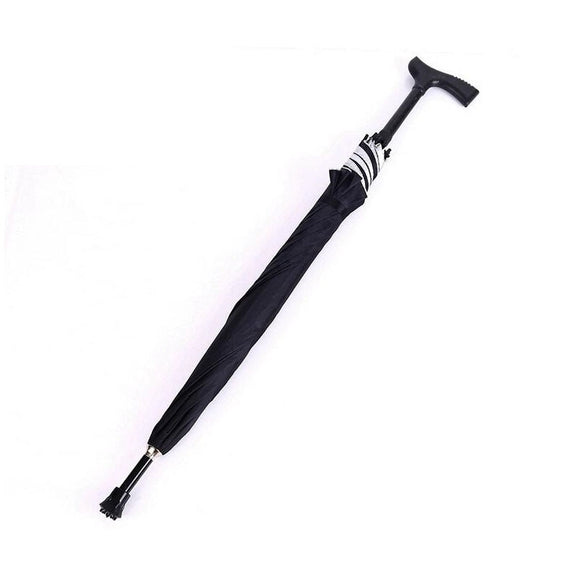 Lifting Walking Stick Umbrella Old Man Parasol Mountaineering Rain Crutch Umbrella