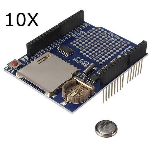 10Pcs Logging Recorder Shield Data Logger Module For Arduino UNO SD Card