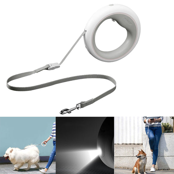 XIAOMI MOESTAR UFO 2.6m Retractable Dog Leash  USB Rechargeable LED Night Light 50kg Static Tension Dog Traction Rope Pet Puppy Training Chain Hunting Dog Training Rope