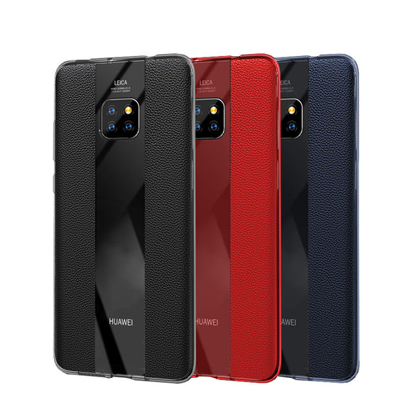 Bakeey Luxury Shockproof PU Leather + Soft TPU Back Cover Protective Case for Huawei Mate 20 Pro