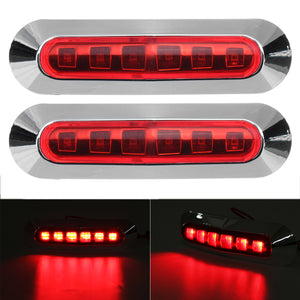 2PCS 6LED Side Marker Lights Lamp 12V 24V for Truck Trailer Caravan Lorry Van