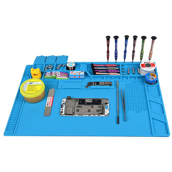 S-170 480x318mm Silicone Pad Desk Work Mat Heat Insulation Maintenance Platform for BGA PCB Solderin