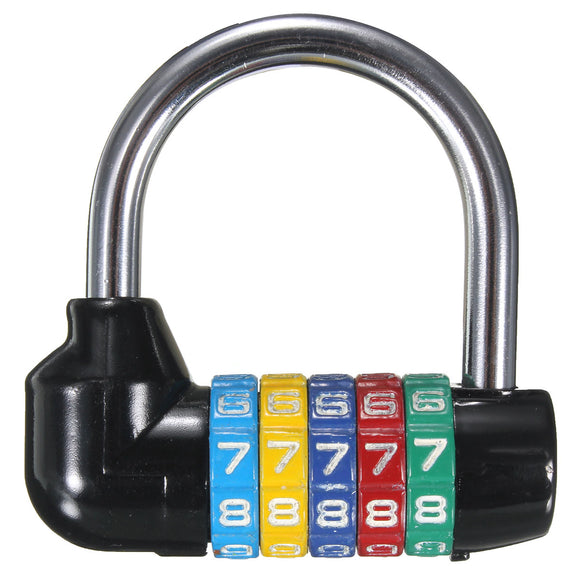 Resettable 5 Digit Password Combination Padlock Security Lock School Cabinet Locker
