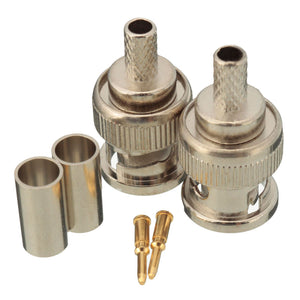 Excellway 10 Sets BNC Plug Crimp Connectors Adapter for RG58 RG-58 Coax Male Antenna Cable