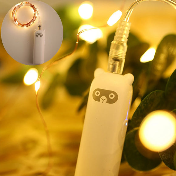 2PCS Rechargeable 8 Modes Warm White USB 2M 20LED Copper Wire String Light for Christmas Holiday Home Decor