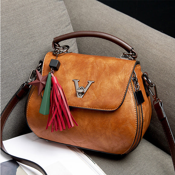 Vintage Elegant Tassel Bucket Bag Shoulder Bag Handbag Crossbody Bag For Women