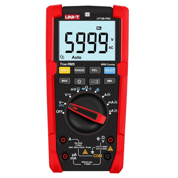 UNI-T UT15B PRO 1000V True RMS Digital Multimeter 6000 Counts Handheld AC DC Capacitance Voltage Tester Meter