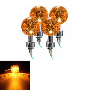 4pcs Universal Motorcycle Turn Signal Light Indicatior Lamp Amber Bulb