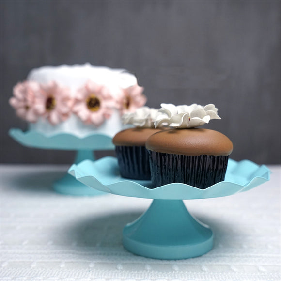 3 Size Blue Round Cake Cupcake Stand Pedestal Dessert Holder Wedding Party Decorations