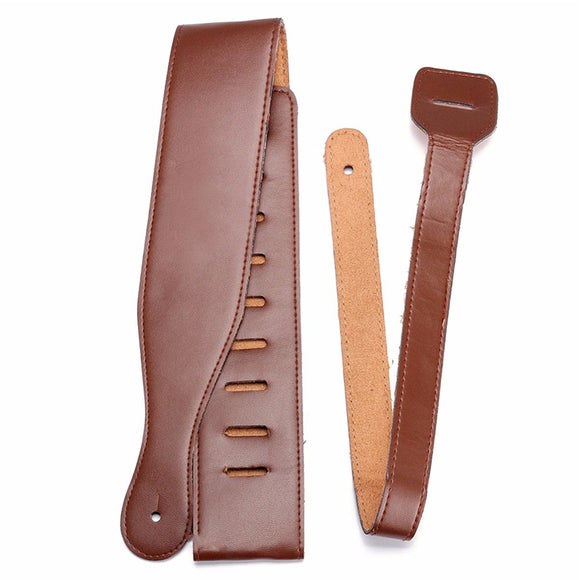 Zebra 115cm Brown Adjustable Soft PU Leather Ukulele Belts Guitar Strap for Electric Acoustic Guitar