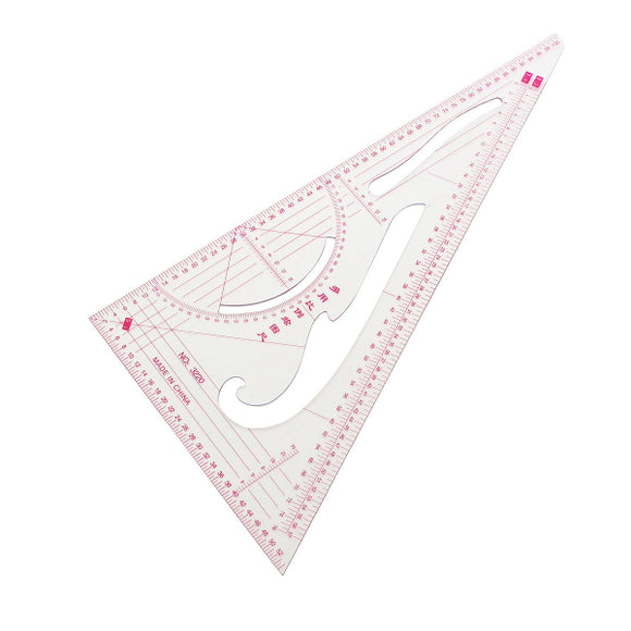 Transparent Plastic Tailor Craft Clothing Drawing Triangular Scale Ruler