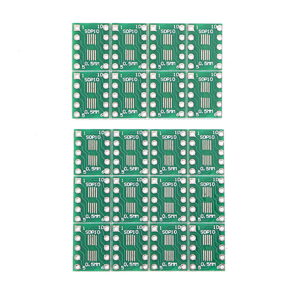 20pcs SOT23 SOP10 MSOP10 Umax SOP23 To DIP10 Pinboard SMD To DIP Adapter Plate 0.5mm/0.95mm To 2.54mm DIP Pin PCB Board Convert