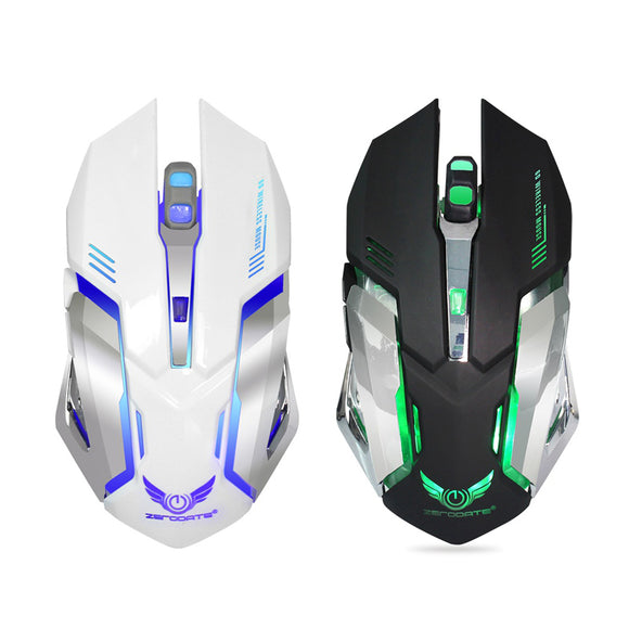 Zerodate 7 Colors 5 Buttons 2400DPI Rechargeable Wireless Backlight Ergonomics Optical Gaming Mouse