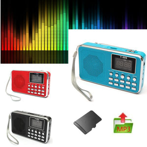 T505 Universal Home Stereo Mini Tf Card Flashlight Portable Digital FM Radio Speaker With LED Screen