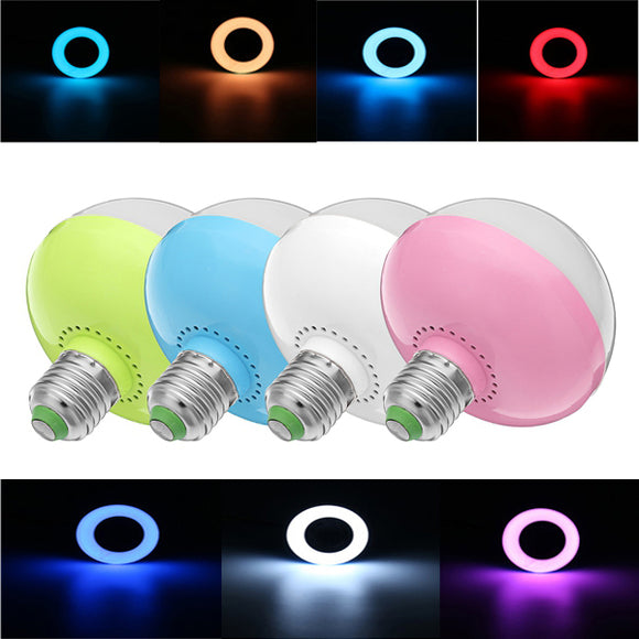 E27 12W RGB SMD5730 Buletooth Music Play LED Smart Light Bulb With 24Keys Remote Control AC85-265V