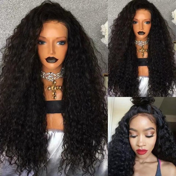 African Black Small Roll Half Hand Hook Front Lace Wig
