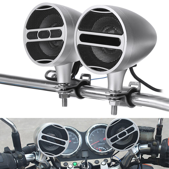 Motorcycle bluetooth Audio Speakers Sound System Aluminum ATV UTV Bike Handlebar MP3 FM Radio Waterproof