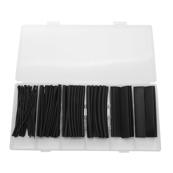 100Pcs Black 2:1 Heat Shrink Tubing Cable Tube Sleeving Wrap Wire Wrap 1.5-13mm