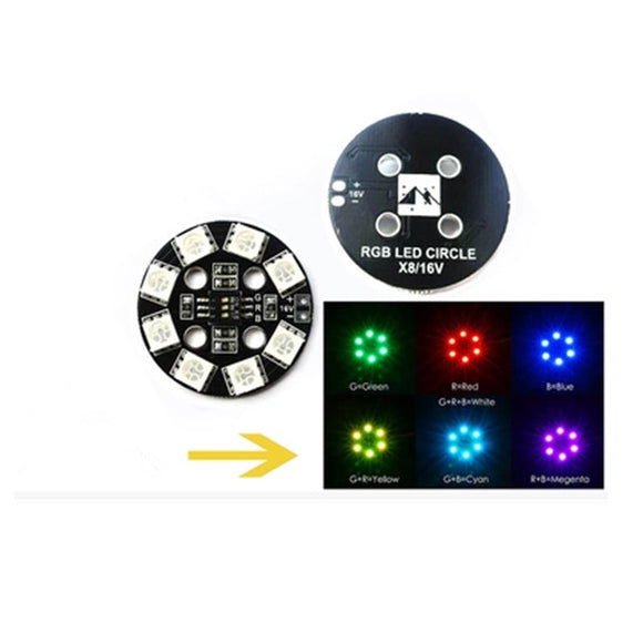 Matek RGB LED  Circle Board 7-colors X8 16V For FPV RC Multi-Rotor Racing Drone