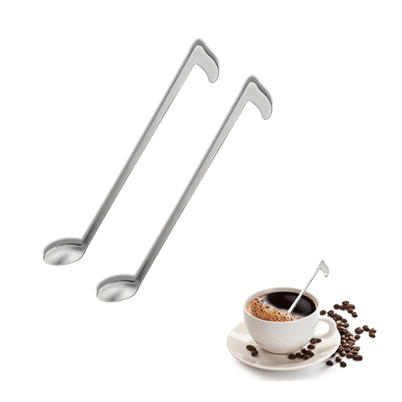 Honana Stainless Steel Long Handle Music Shape Tea Coffee Stirring Cooking Spoon Scoop Tea Spoon