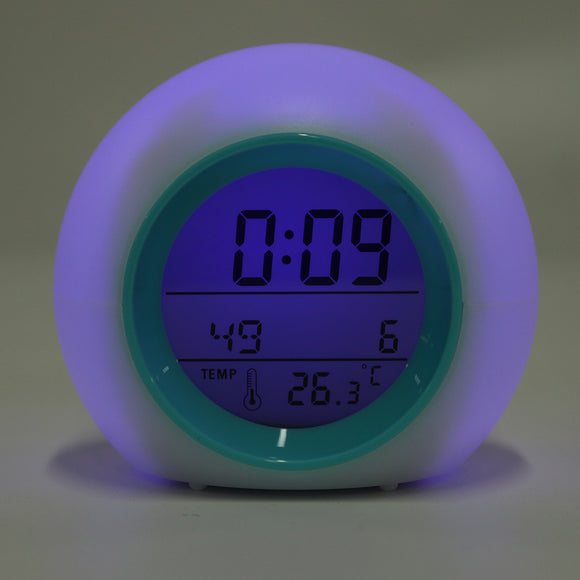 Colorful Electronic Desk Alarm Clock without Natural Sound Glowing Spherical Children's Pat Night Light