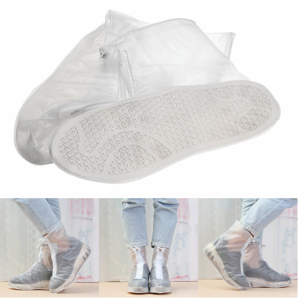 Reusable Rain Shoe Covers Waterproof Zipper Overshoes Boots For Motorcycle E-bike